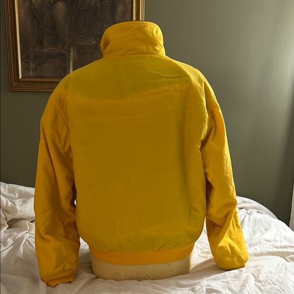 Vintage Fleece Lined L.L. Bean Men's Yellow Warm Up Jacket - Picture 3 of 6